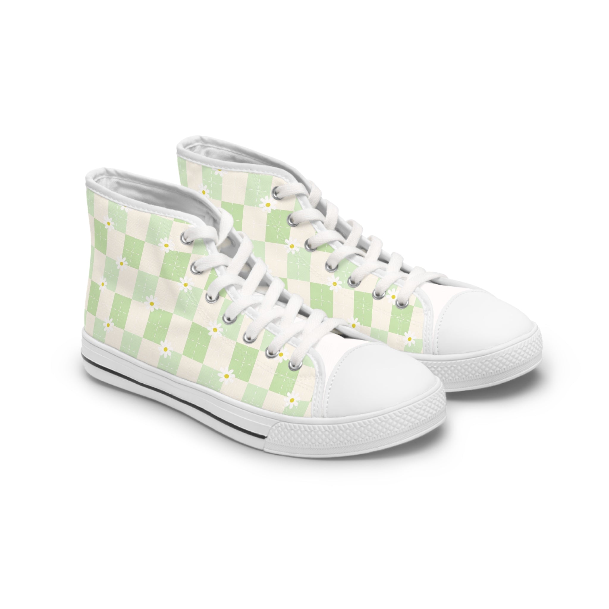 Pastel Green Checkerboard Women shoes