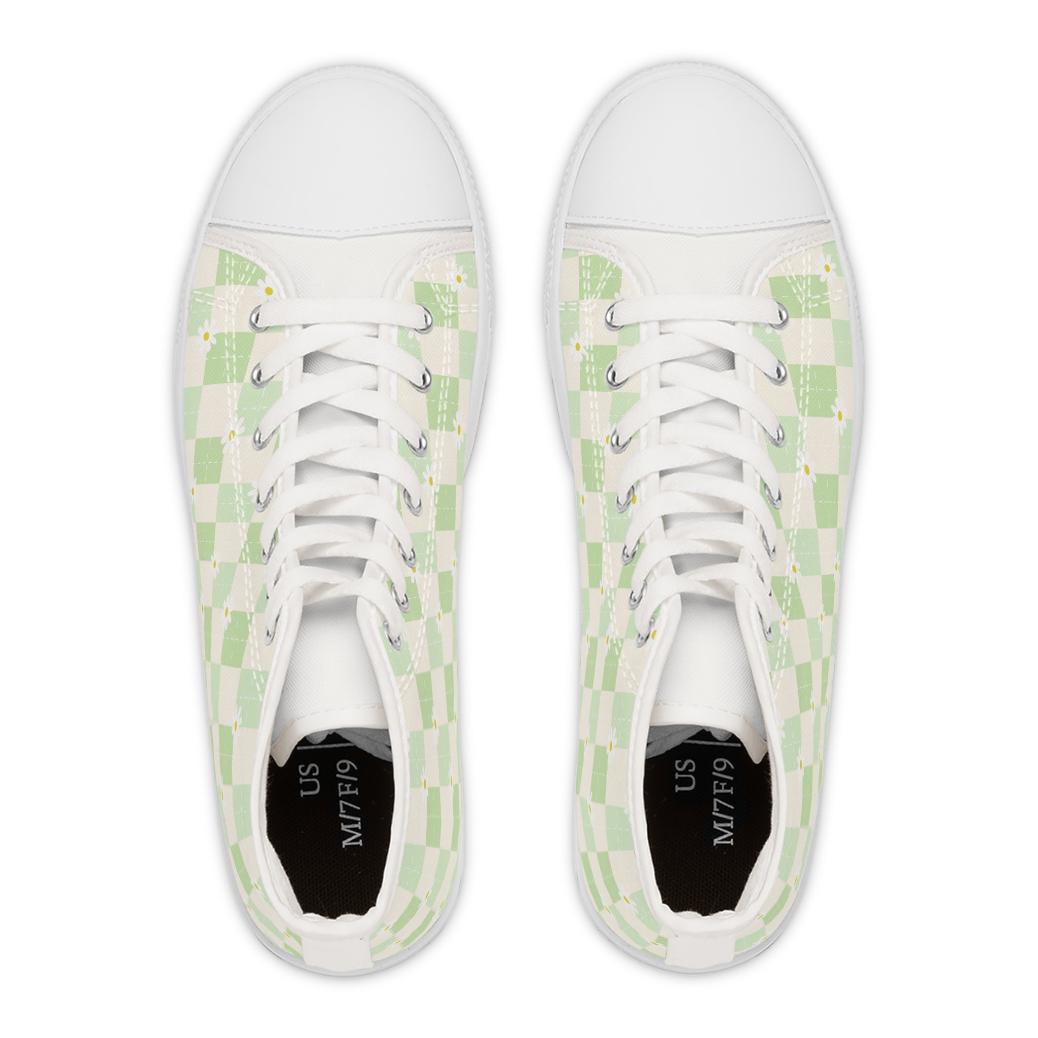 Pastel Green Checkerboard Women shoes