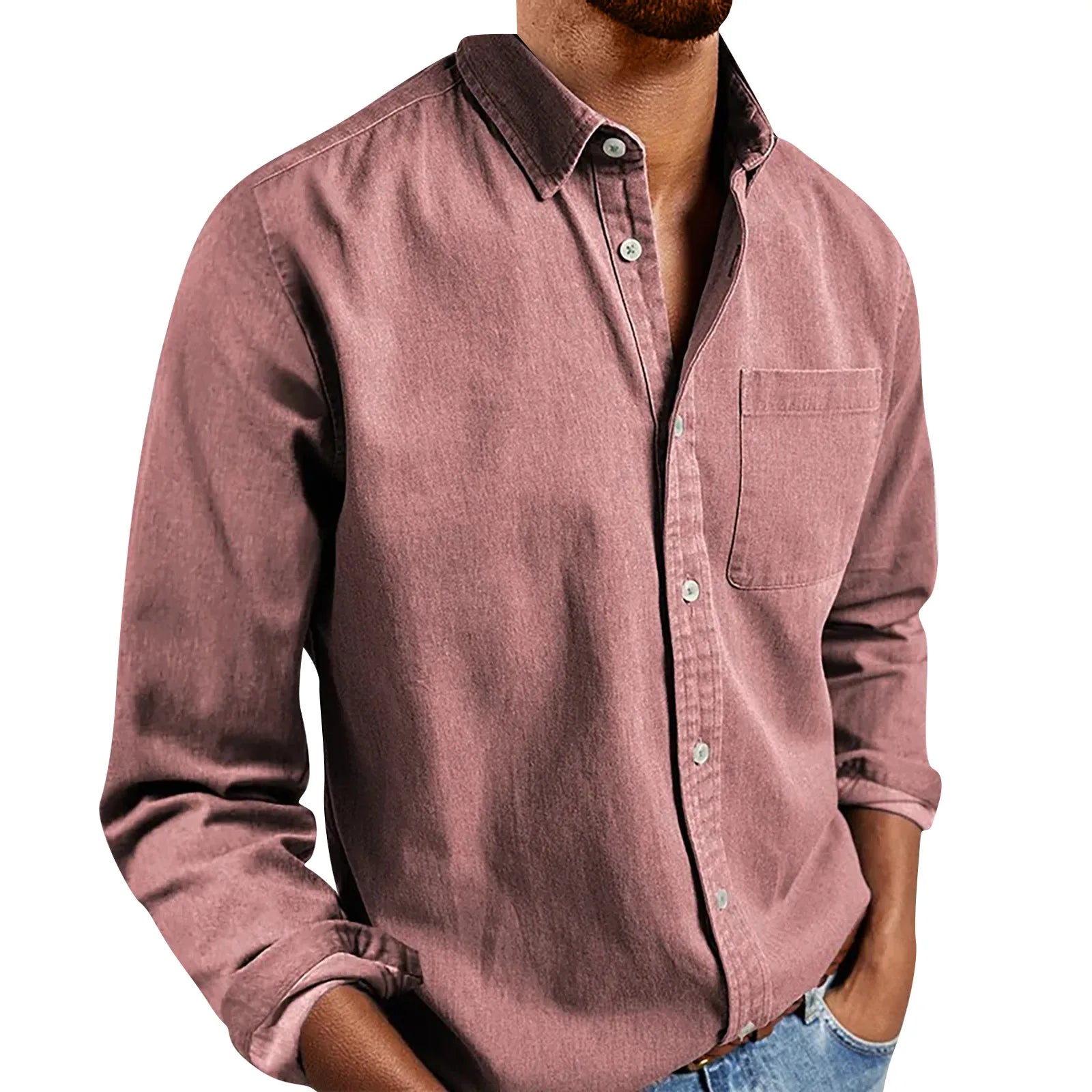 Loose Shirts Men Lightweight Long Sleeved Shirt Spring Summer