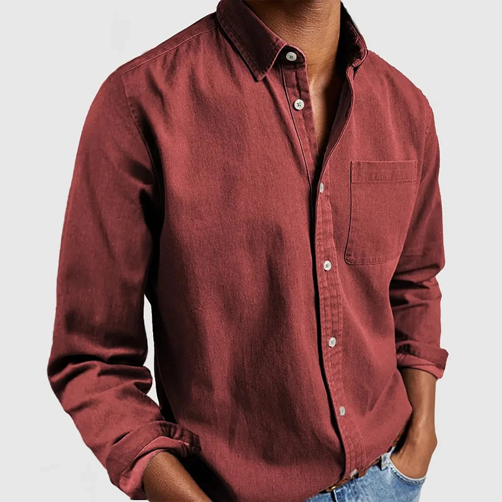 Loose Shirts Men Lightweight Long Sleeved Shirt Spring Summer
